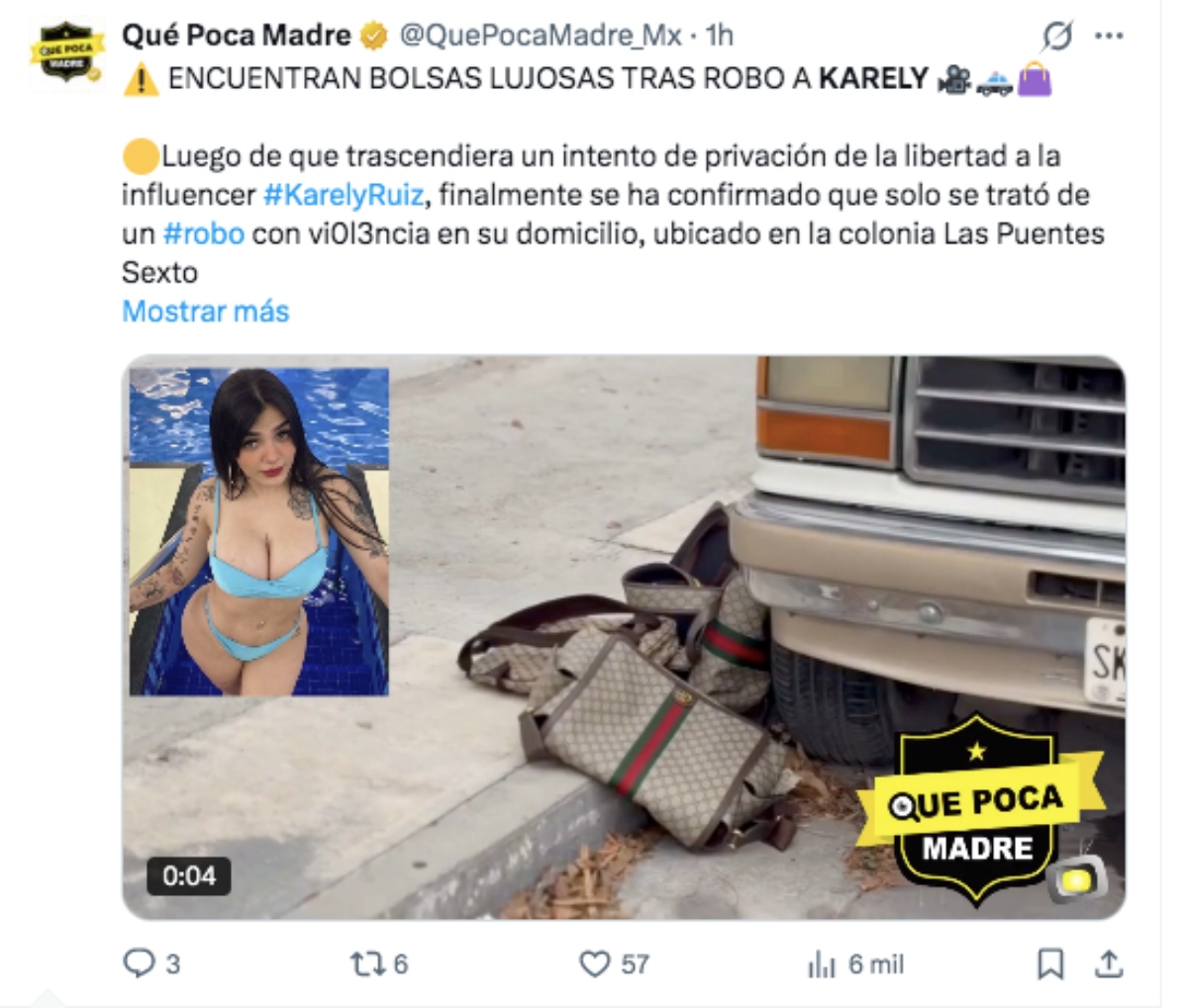 Karely Ruiz sufre violento asalto en su casa