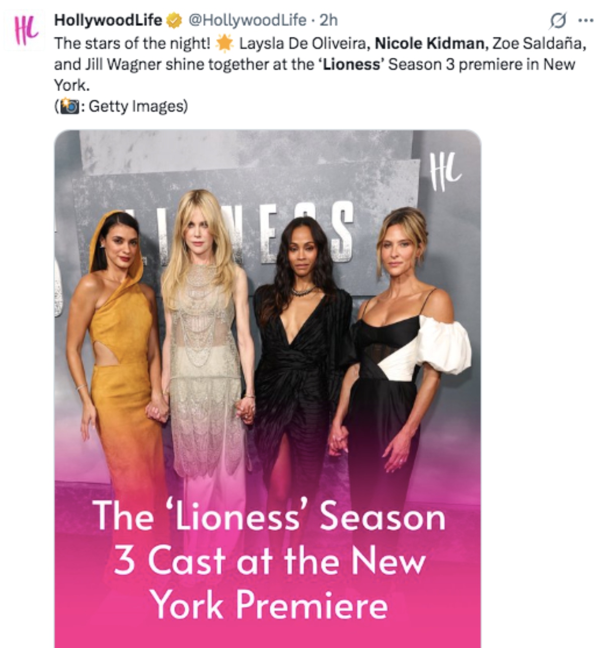 Nicole Kidman y Zoe Saldaña nueva temporada serie 'Lioness'