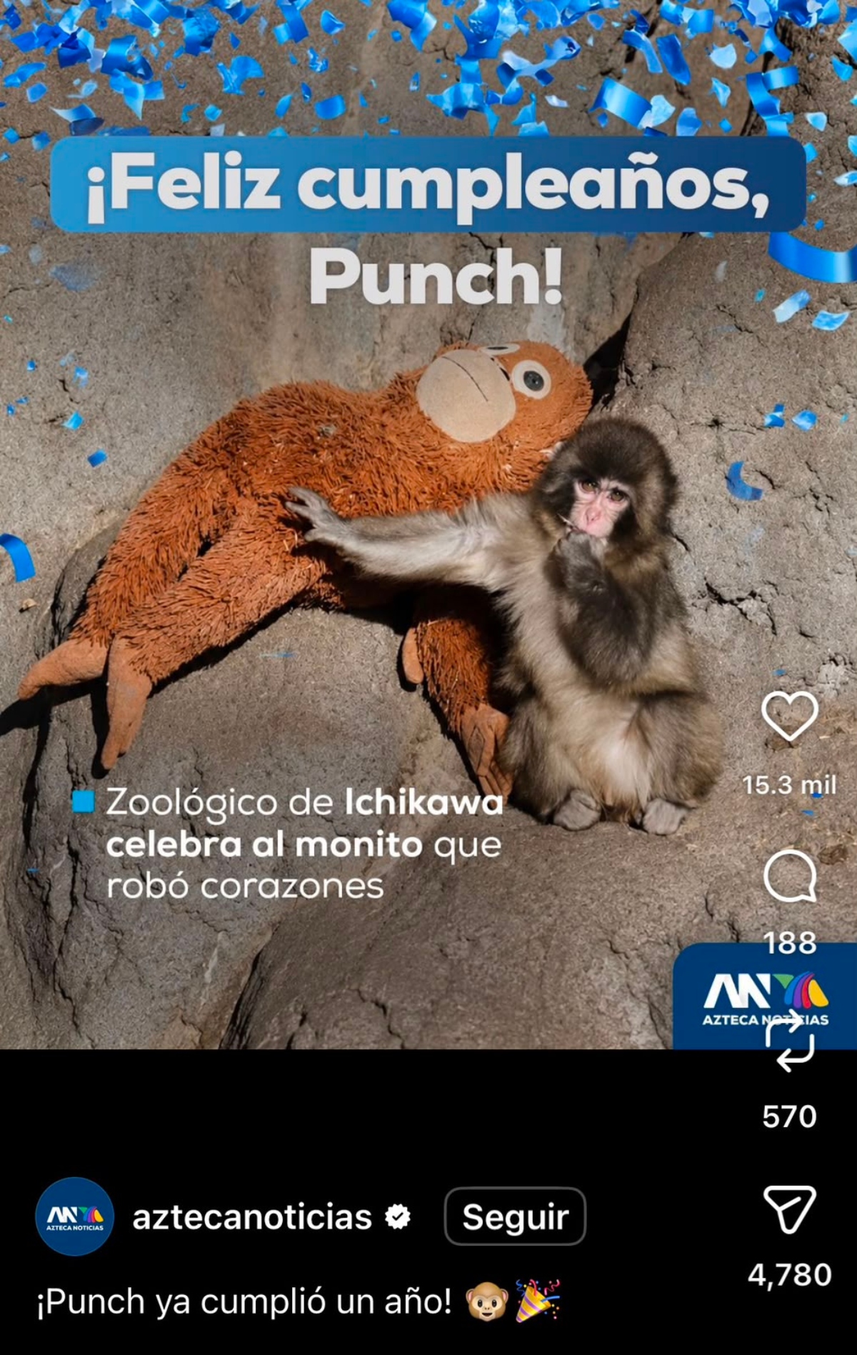 Punch macaco japonés cumpleaños