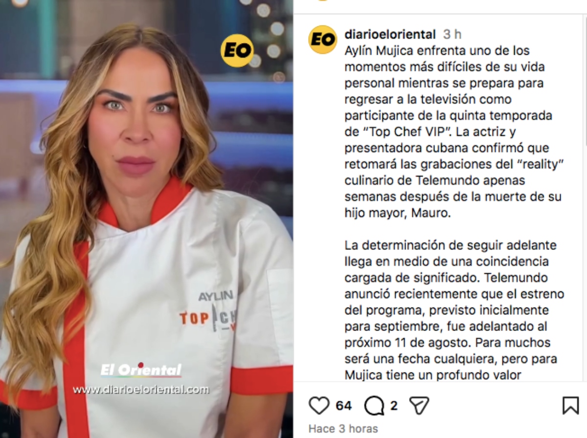 Aylín Mujica manda inesperado mensaje sobre su participación en Top Chef VIP