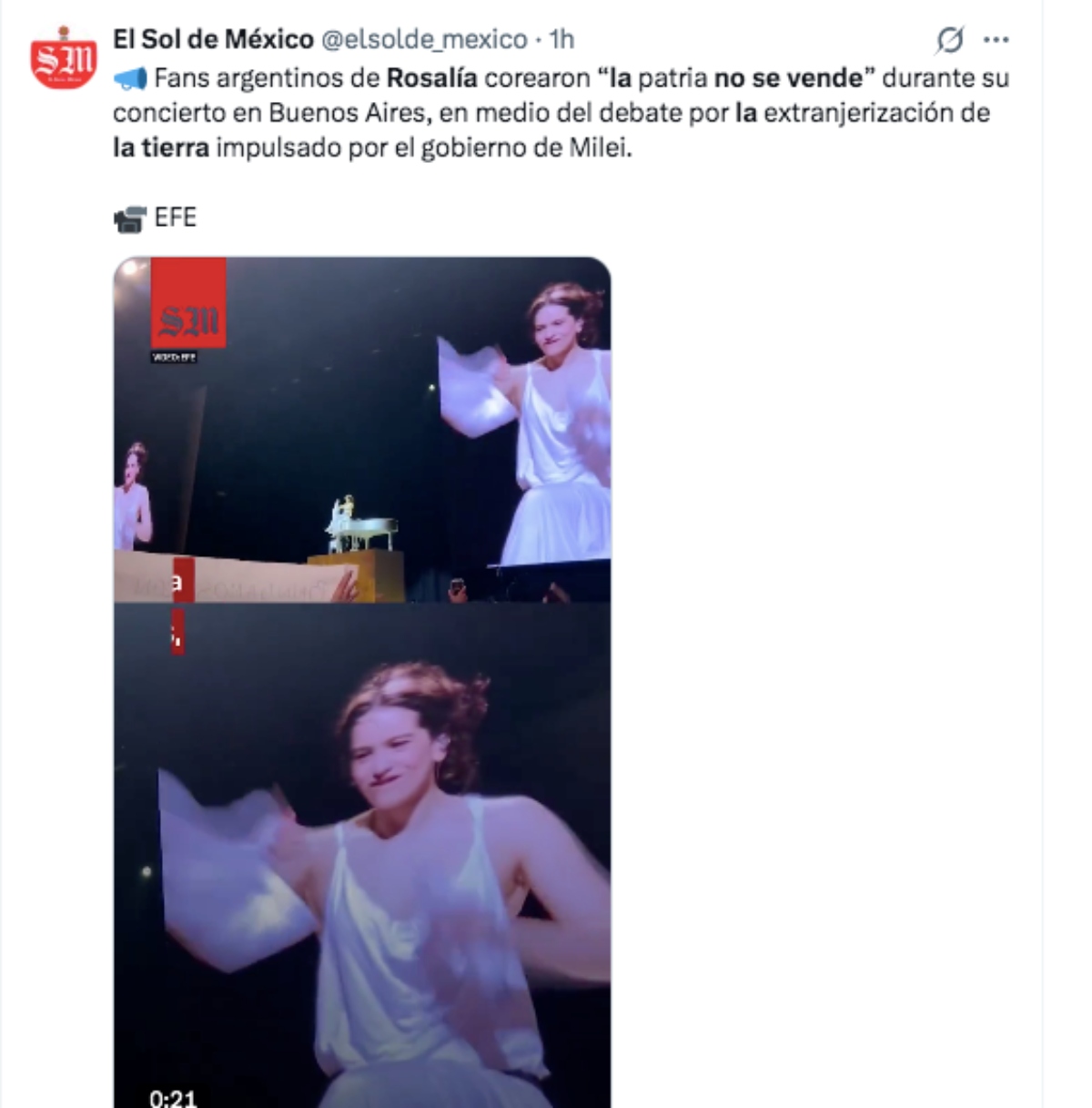 Fans de Rosalía protestan contra el Gobierno de Argentina en pleno concierto