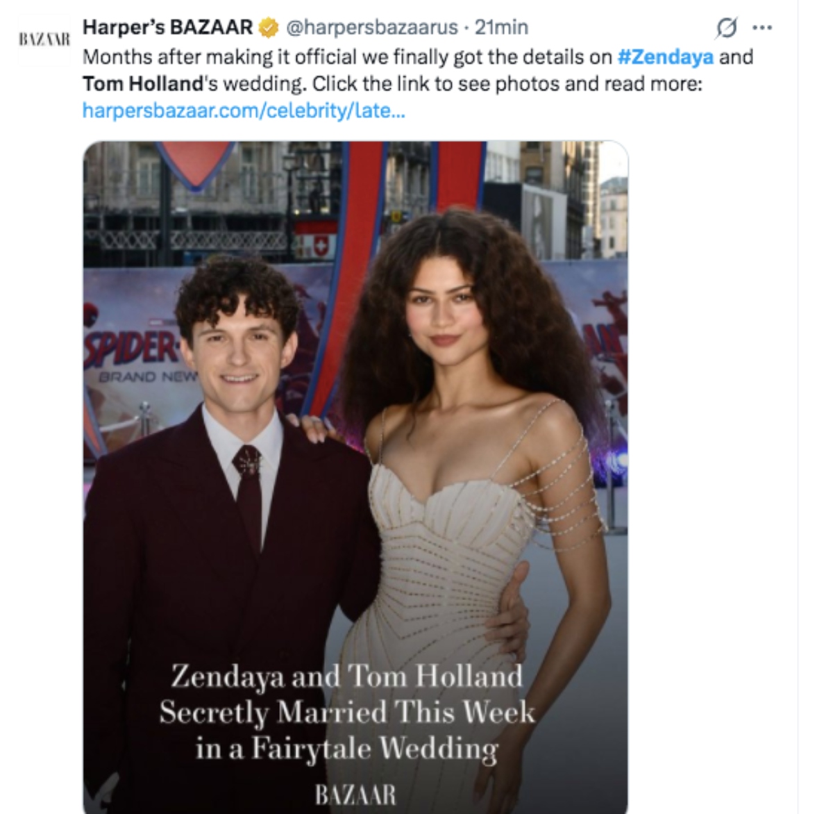 Tom Holland y Zendaya tienen una celebración secreta por su reciente boda