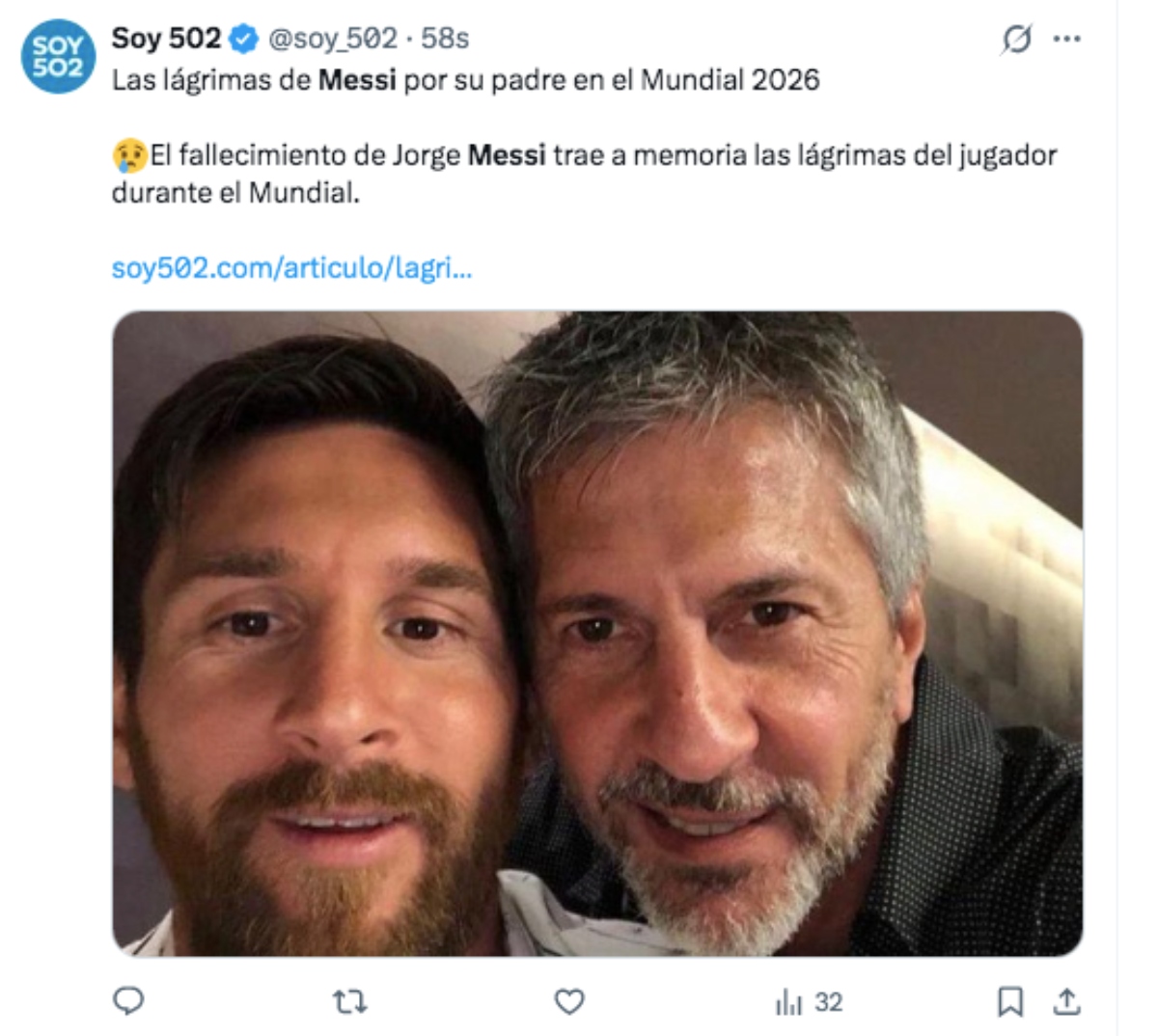 Lionel Messi se viste de luto tras la inesperada muerte de su papá