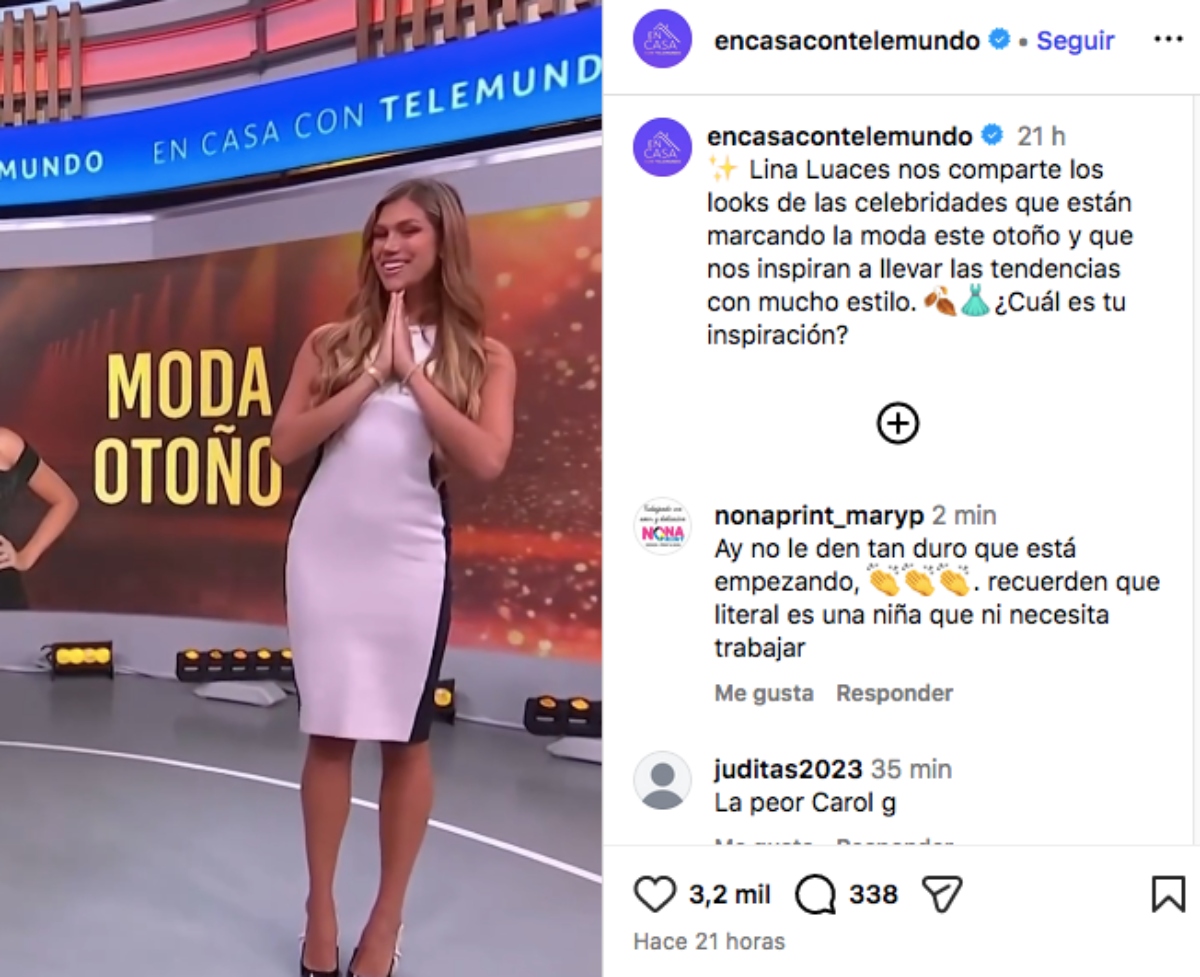 Lina Luaces, hija de Lili Estefan hace su debut en programa de Telemundo
