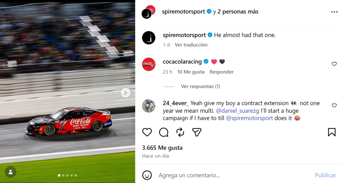 Daniel Suárez roza la victoria en Daytona