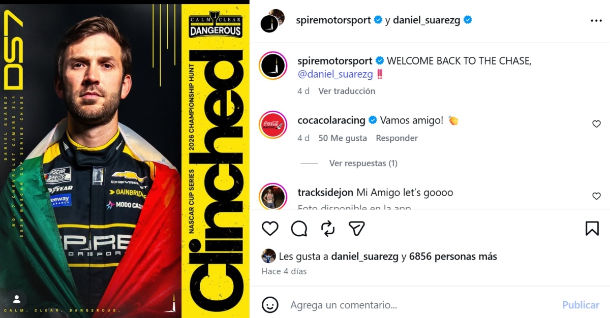 Daniel Suárez clasifica al Chase de NASCAR