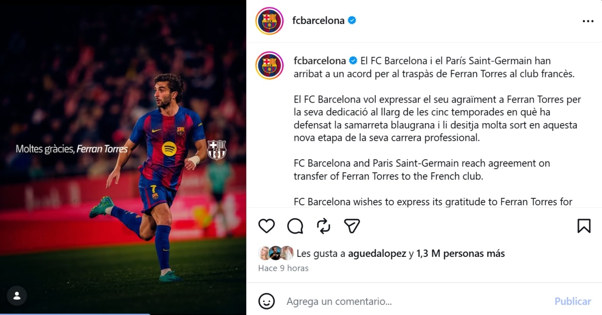 Ferran Torres PSG: fichaje por cinco temporadas