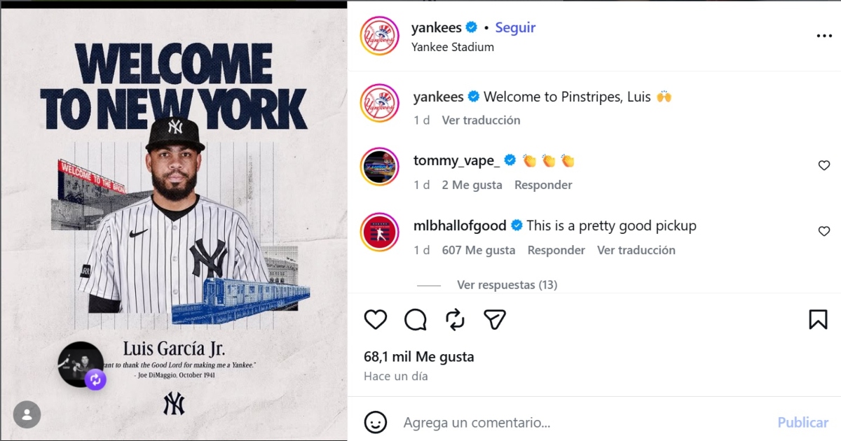 Luis García Jr. debuta con Yankees