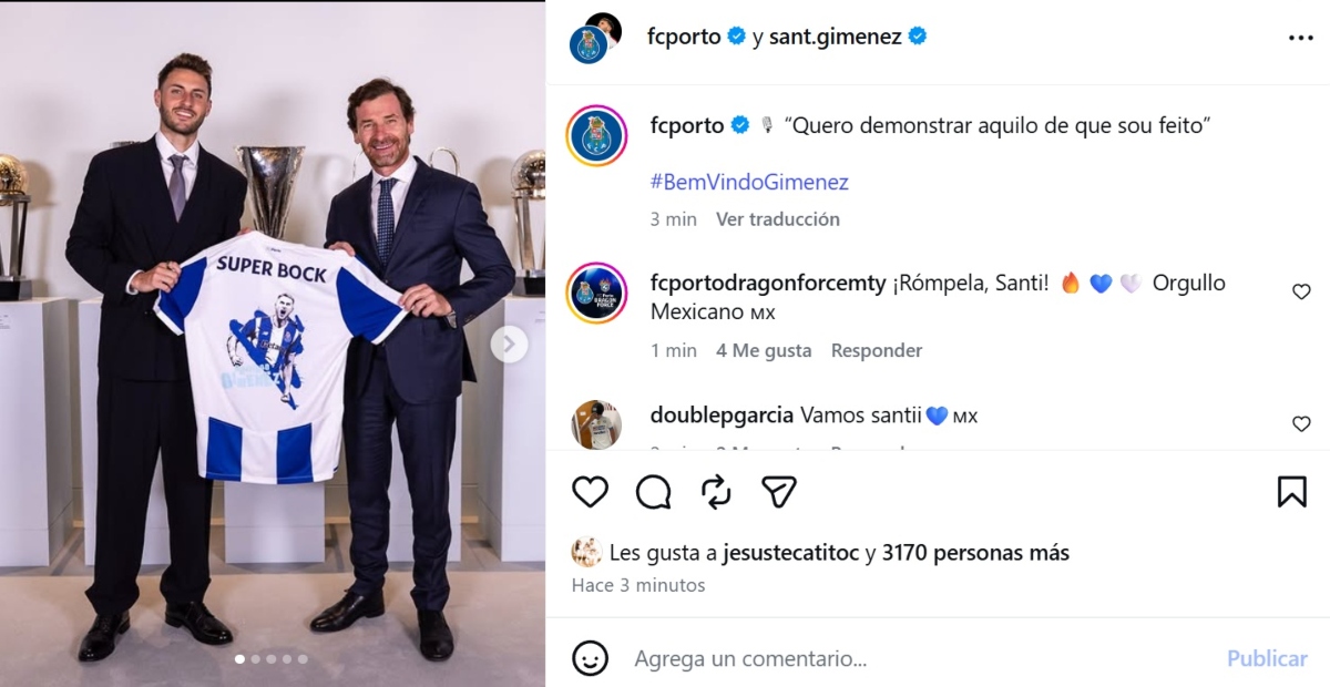 Santiago Gimenez deja Milan por Porto