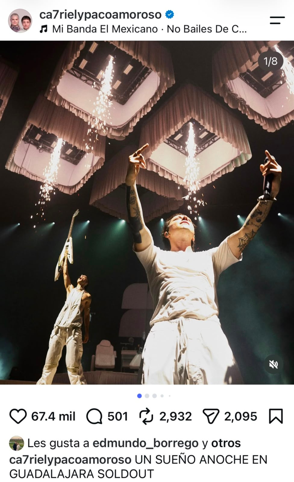 El dúo Ca7riel y Paco Amoroso triunfan en México con su música