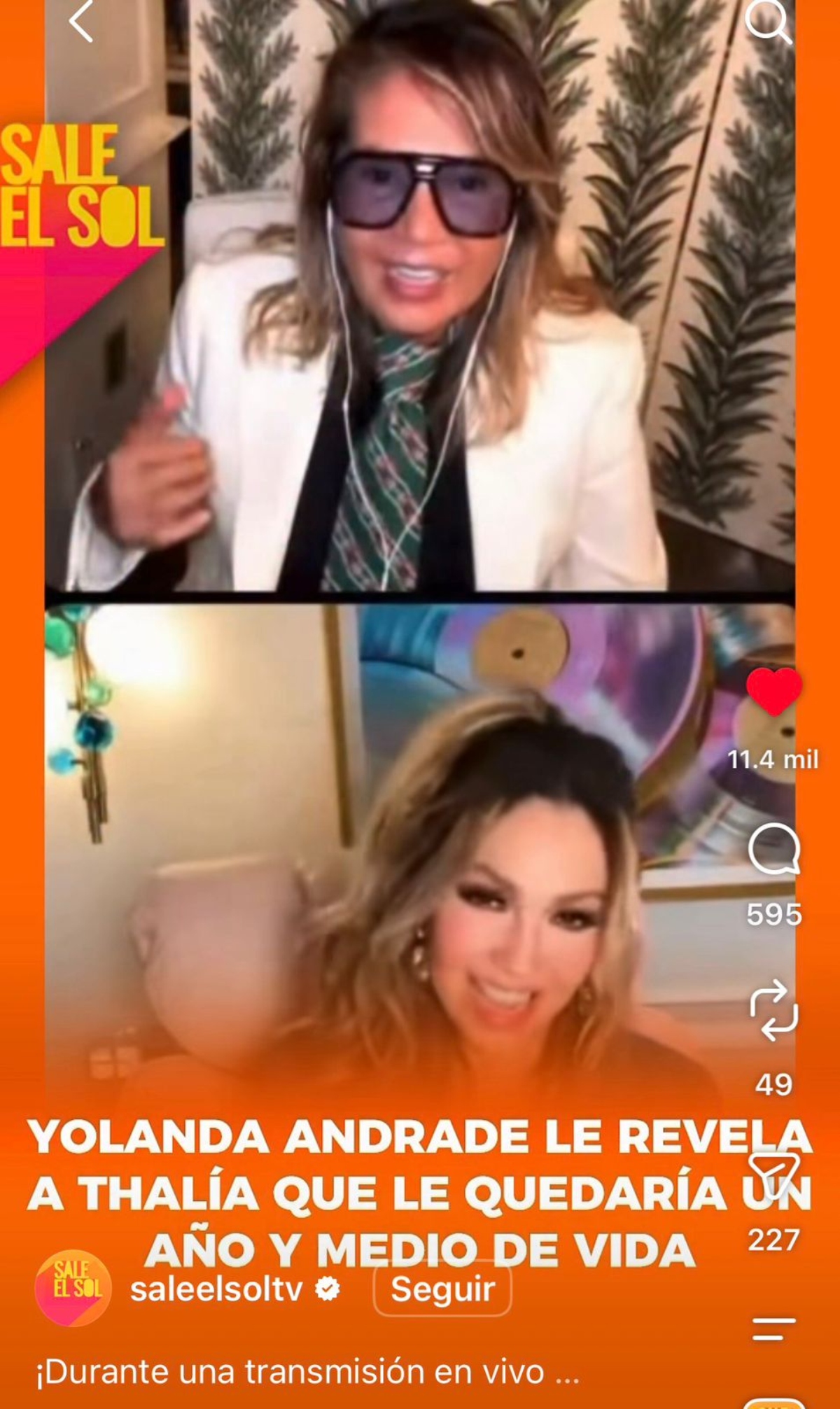 Yolanda Andrade se confiesa con Thalía sobre su salud