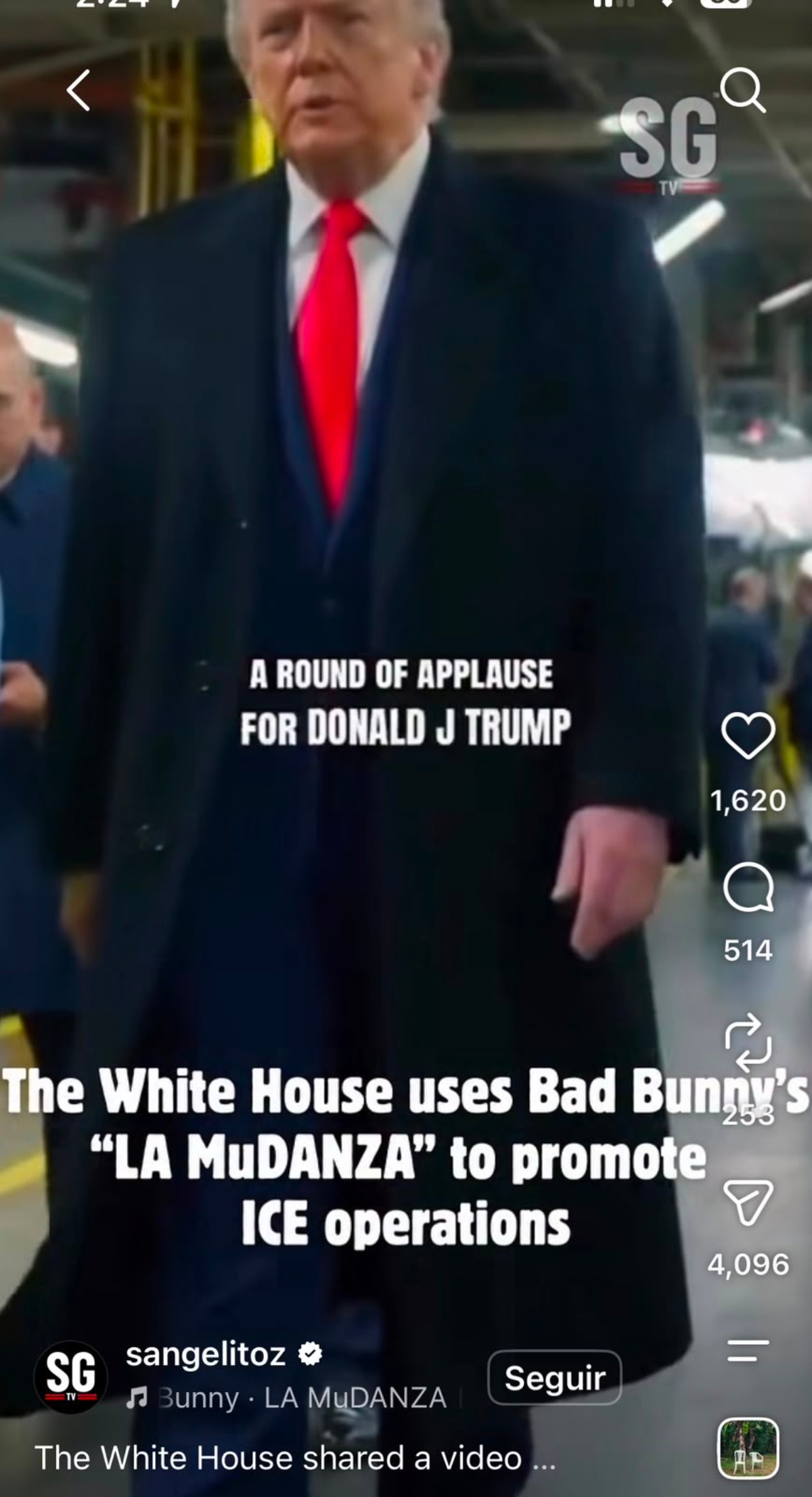 La Casa Blanca utiliza canción Bad Bunny para promocionar el ICE