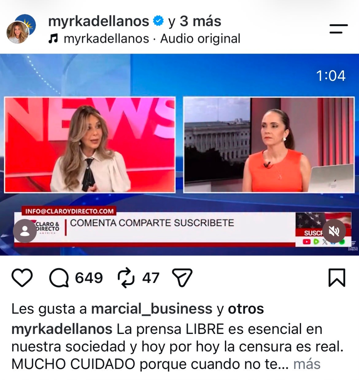 Myrka Dellanos asegura que el periodismo está en crisis