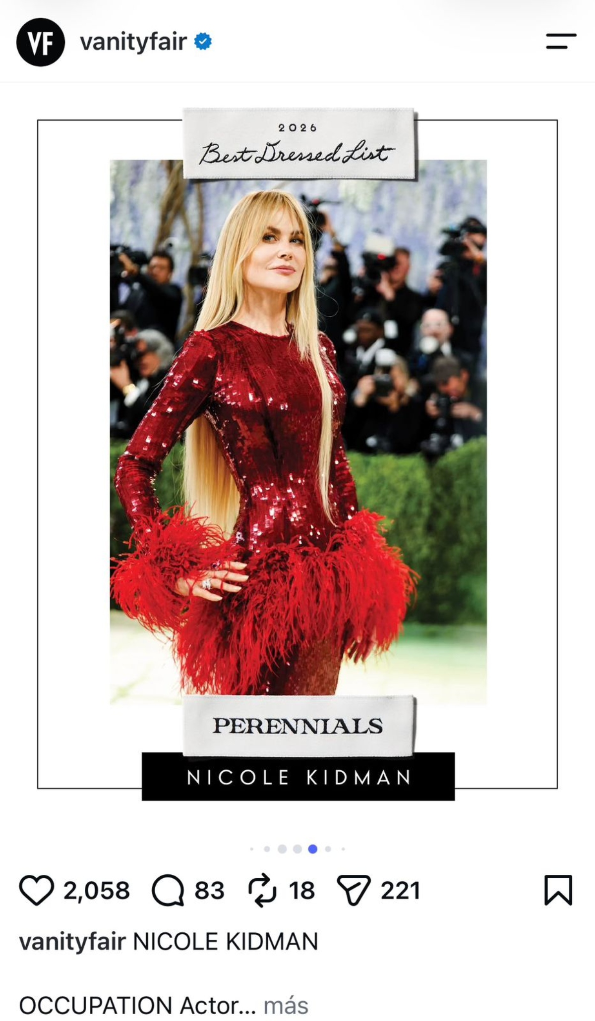 Vanity Fair mejores vestidos: Jacob Elordi Rosalía y Nicole Kidman destacan