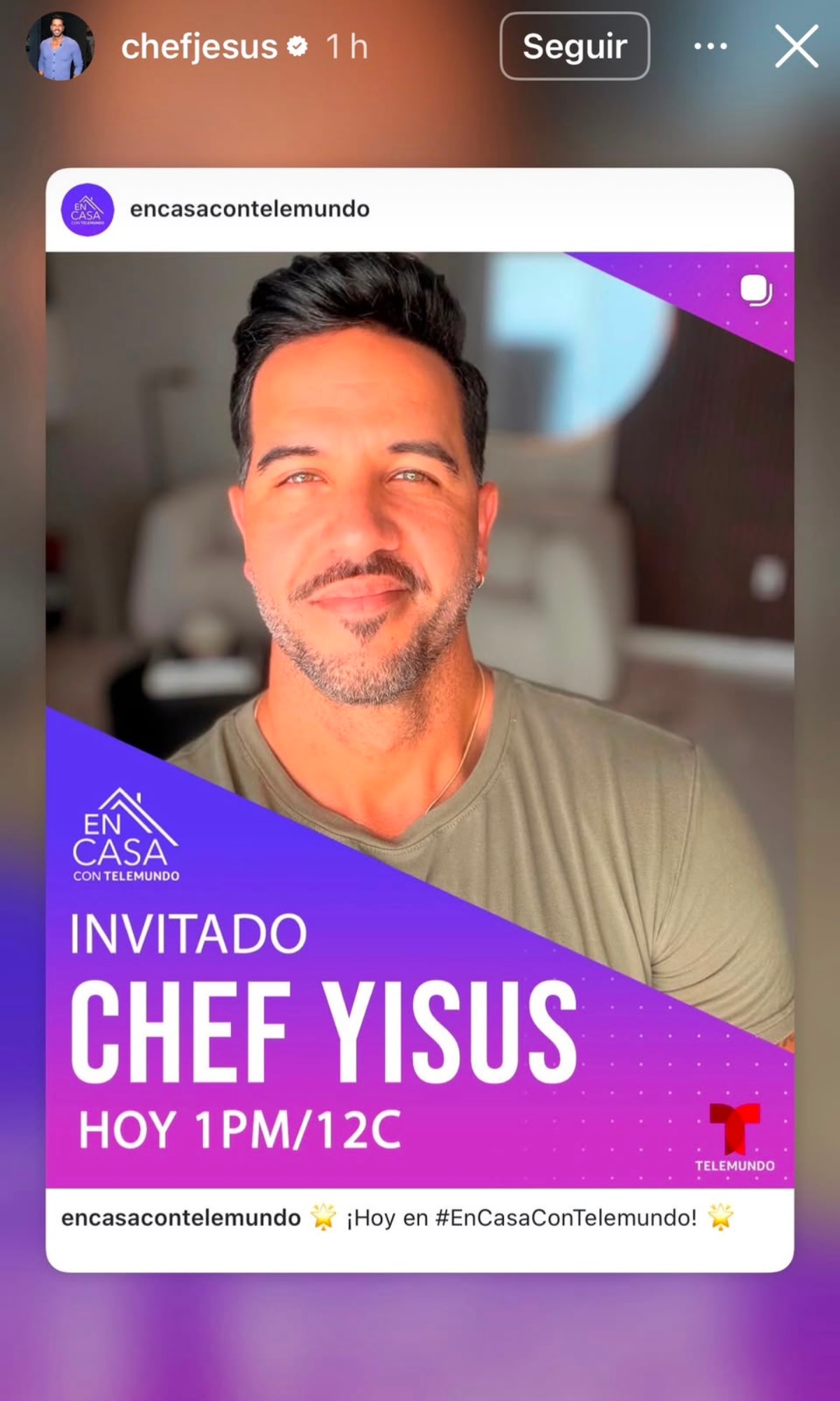 Chef Yisus regresa a la televisión con 'En Casa con Telemundo'