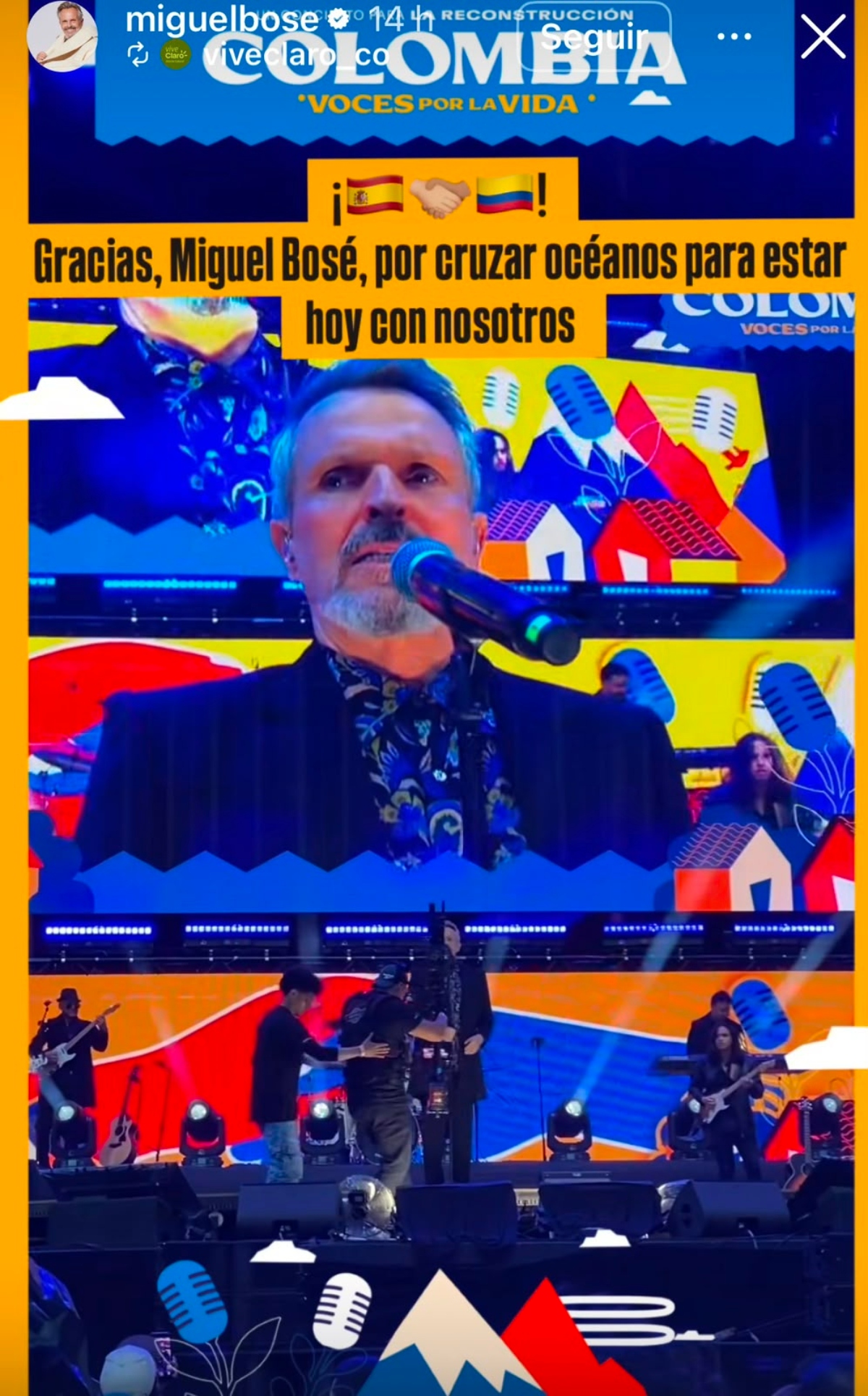 Karol G Maluma Miguel Bosé concierto apoyo víctimas terremoto Colombia