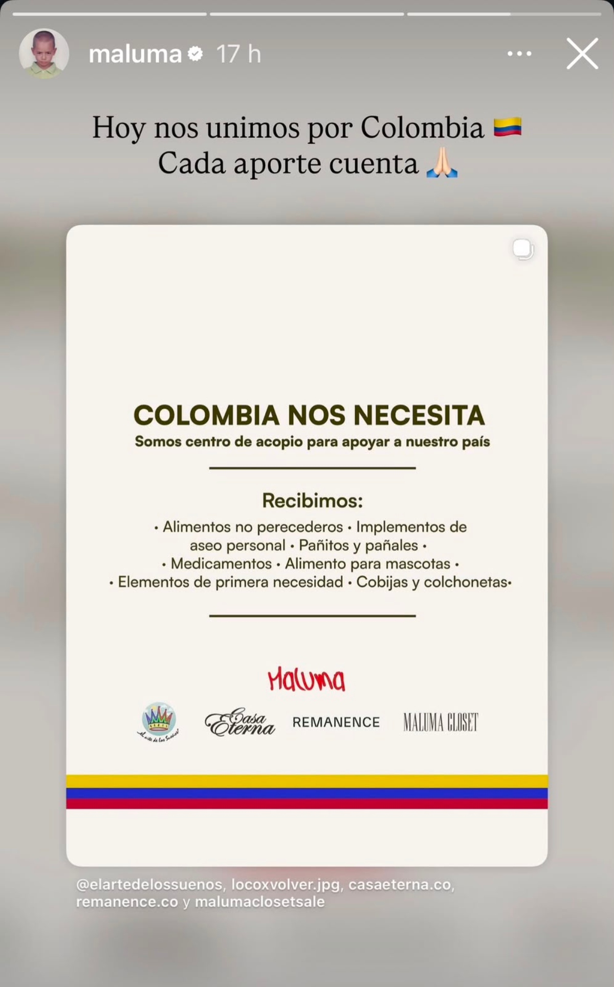Maluma Thalía J Balvin piden apoyo tras terremoto en Colombia