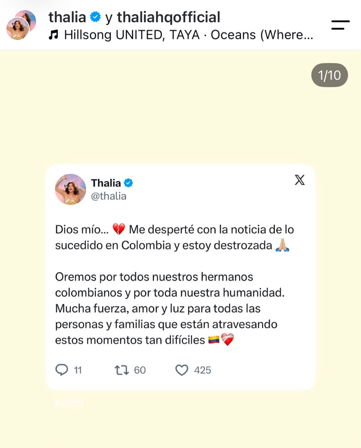 Maluma Thalía J Balvin piden apoyo tras terremoto en Colombia