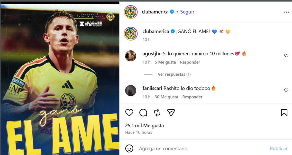 Brian Rodríguez brilla en triunfo del América