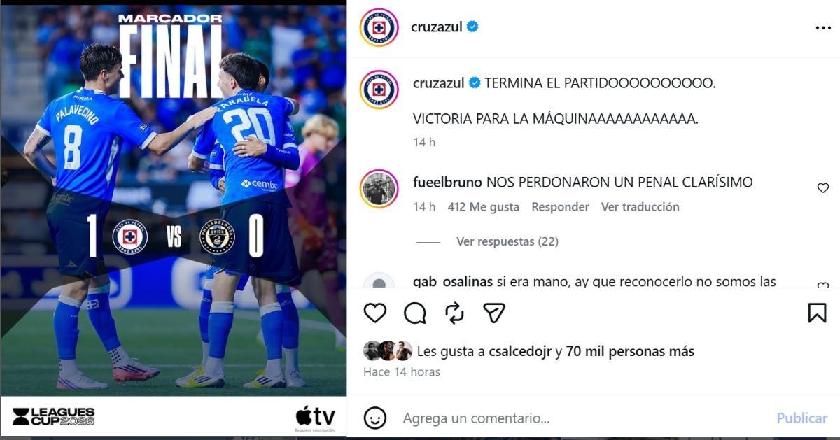 Cruz Azul gana con gol de Paradela