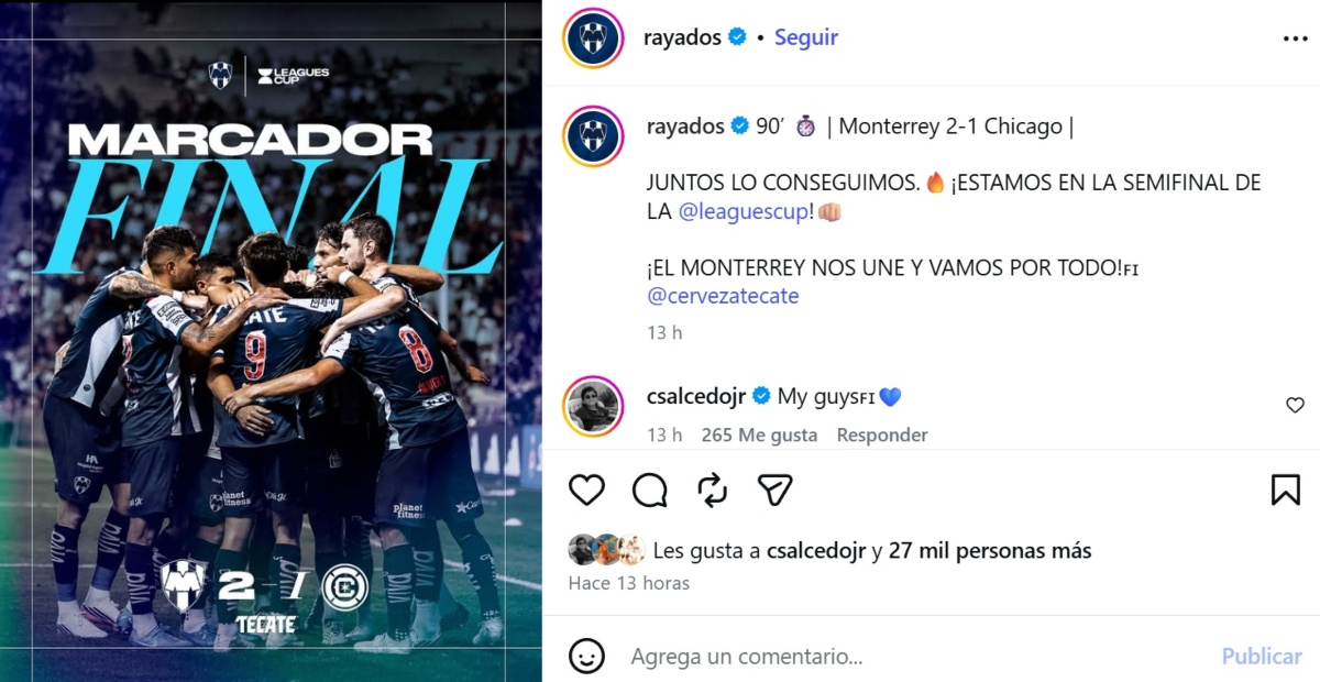 Leagues Cup Monterrey avanza con golazo de Pineda