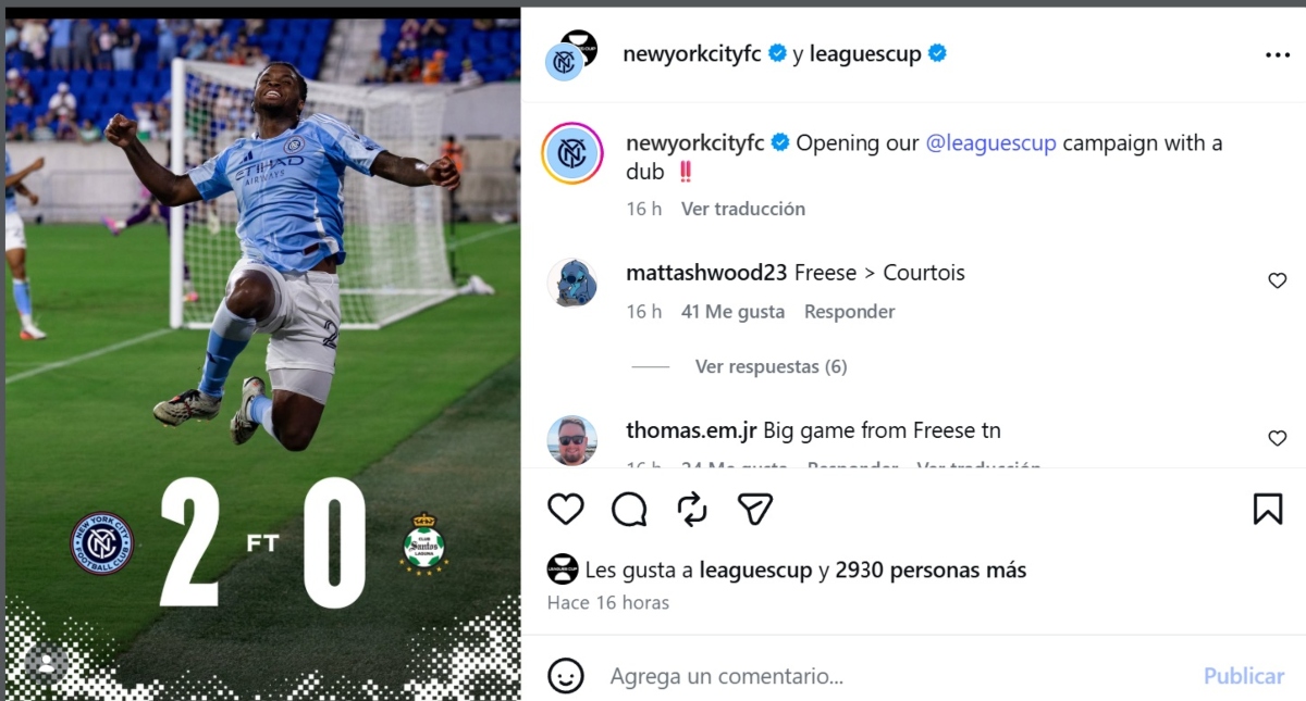Santos Laguna cae ante New York City