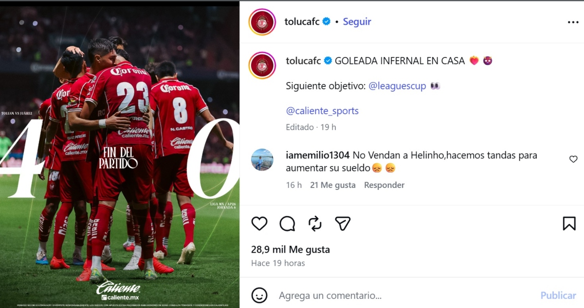 Toluca golea y acecha el liderato