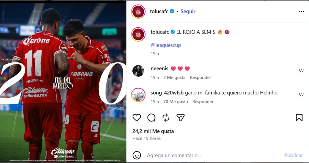Toluca Leagues Cup: avanza a semifinales