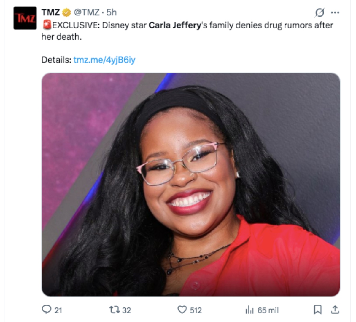 Muere a los 33 años la actriz Carla Jeffery