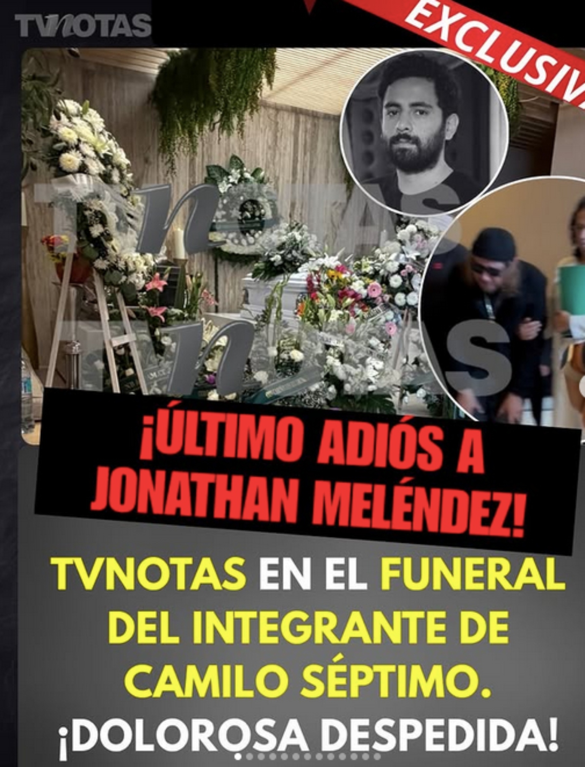 Filtran imágenes del funeral de Jonathan Meléndez, integrante de Camilo Séptimo