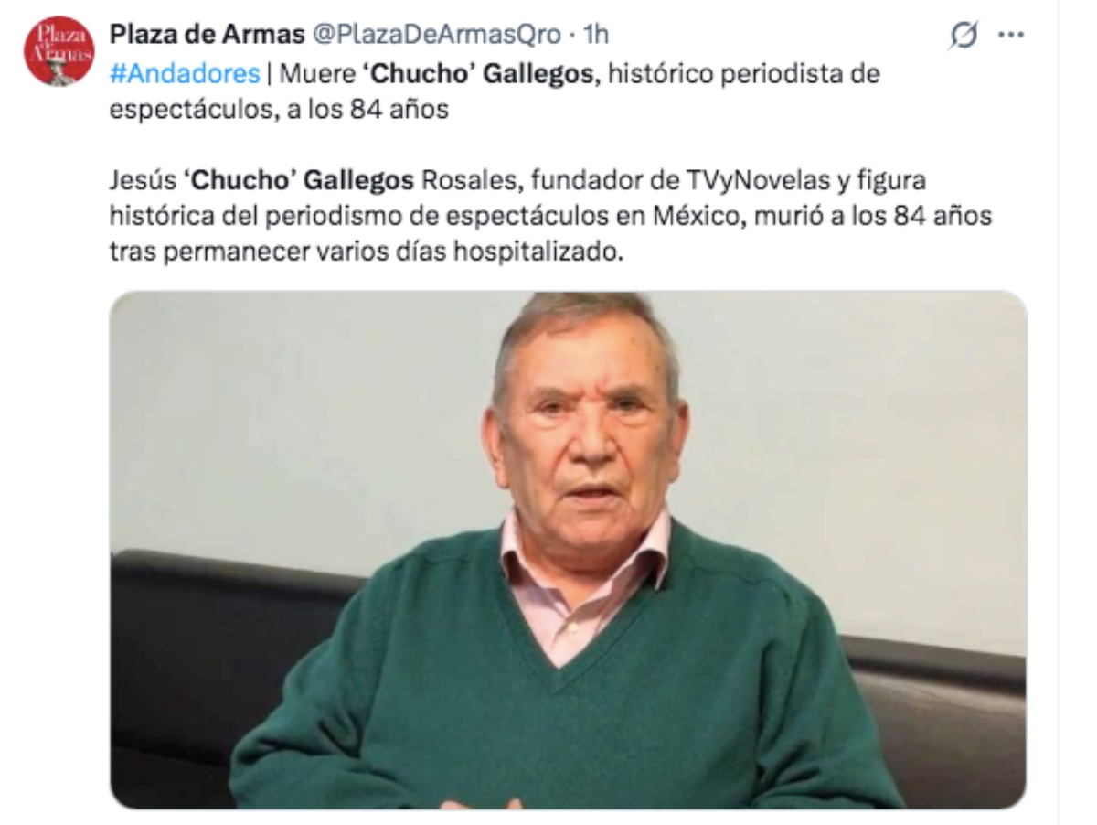 Muere el periodista de espectáculos mexicano Chucho Gallegos 