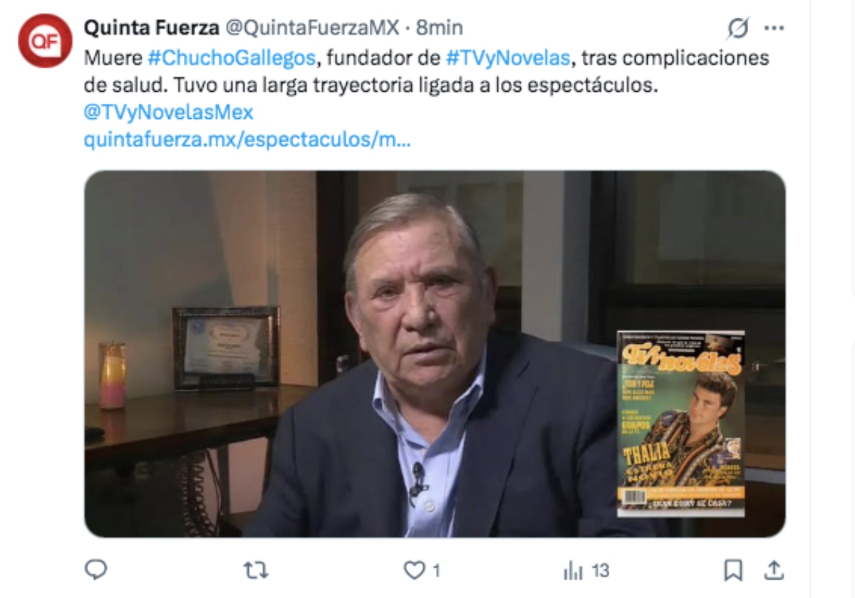 Muere el periodista de espectáculos mexicano Chucho Gallegos 
