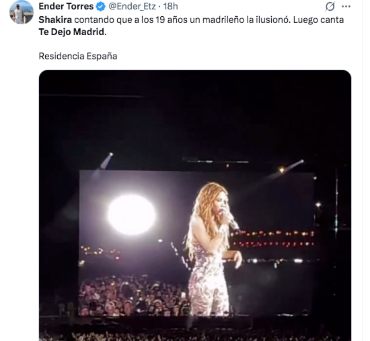 Shakira confiesa un amor a los 19 años en Madrid