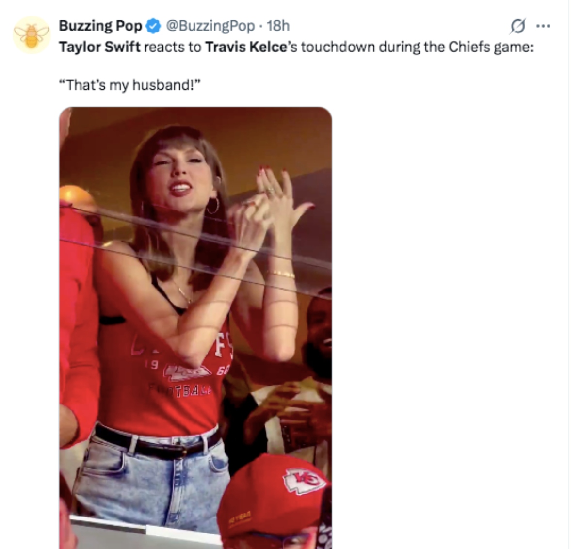 Taylor Swift estalla en alegría por touchdown de Travis Kelce