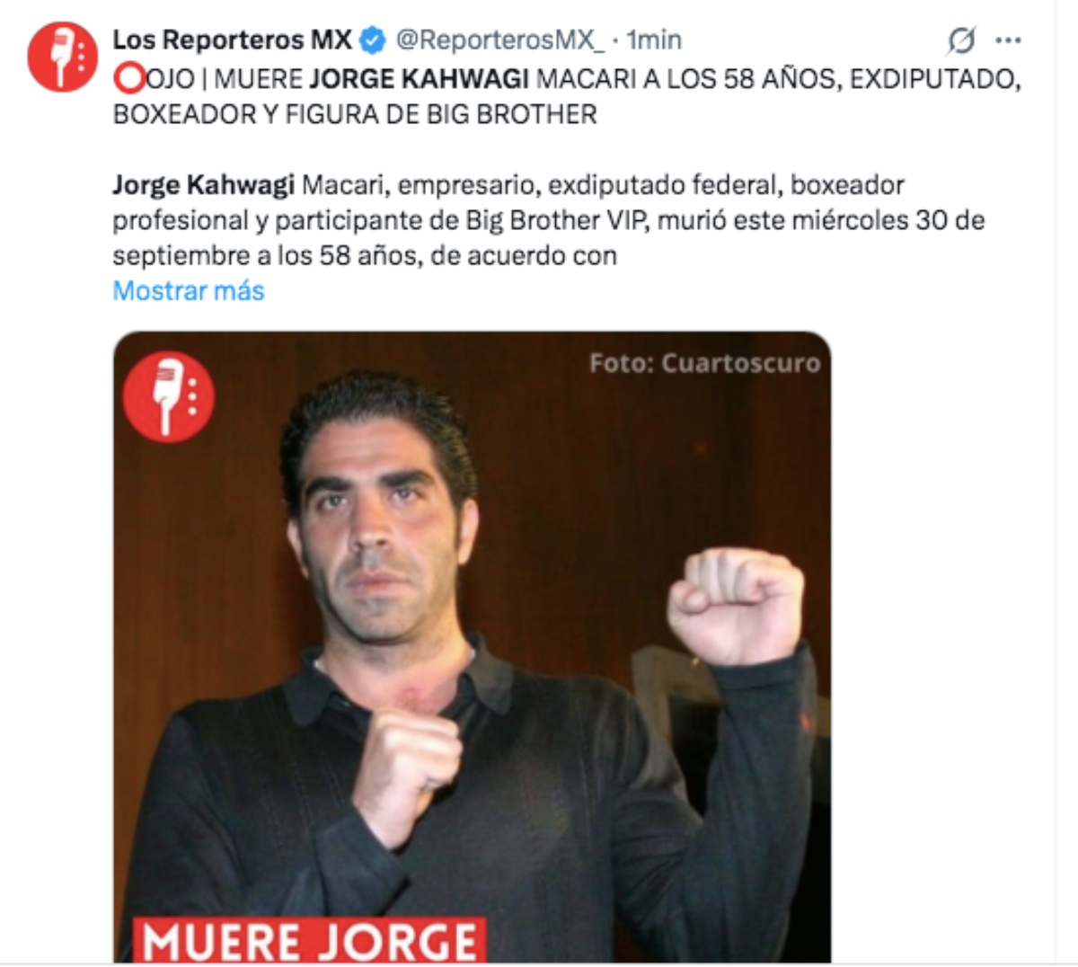 Muere a los 58 años el exdiputado y exboxeador Jorge Kahwagi