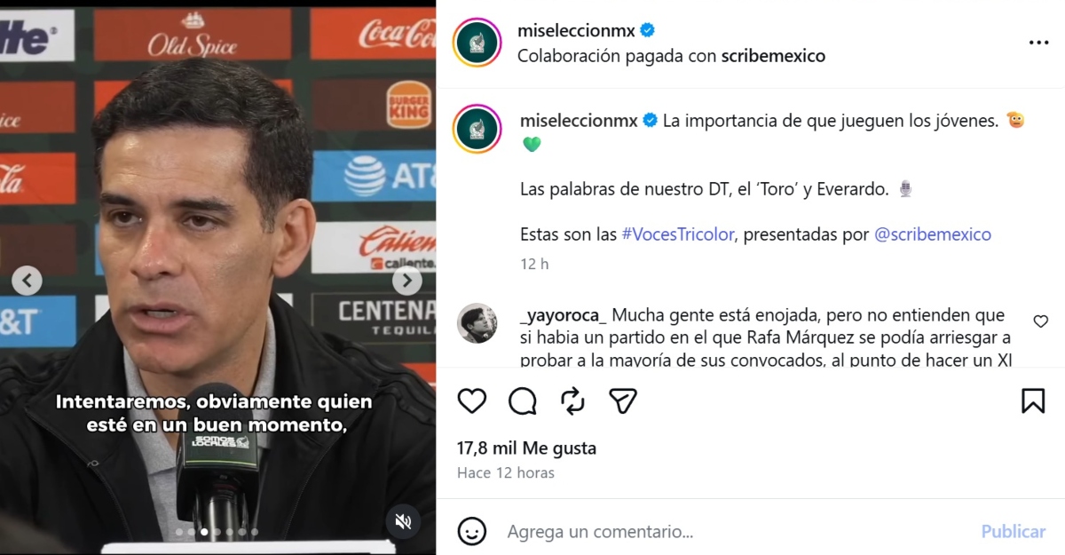 Selección Mexicana Márquez explica ausencia de Mora