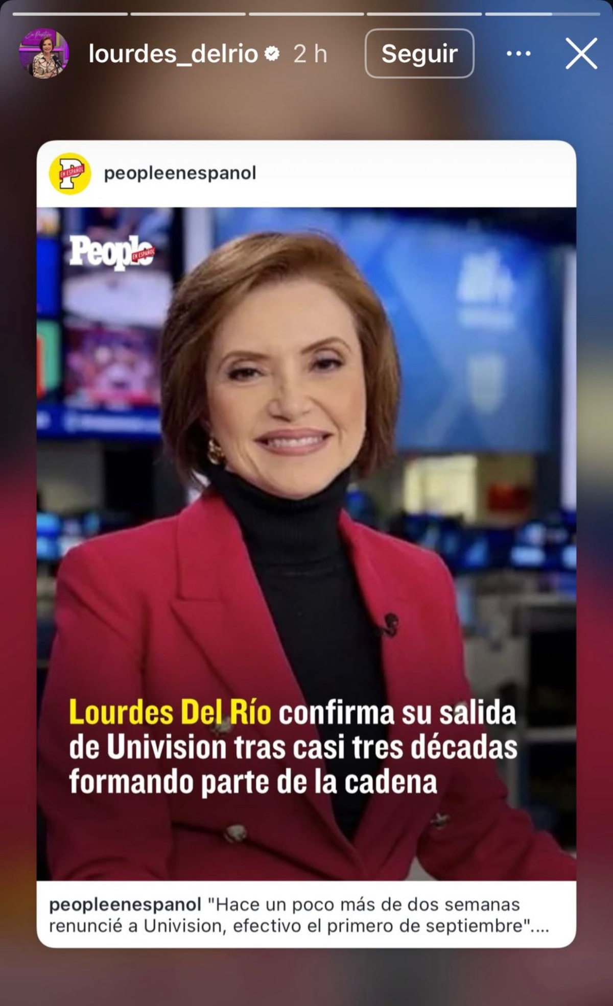 La periodista Lourdes Del Río sale de Univision después de 30 años