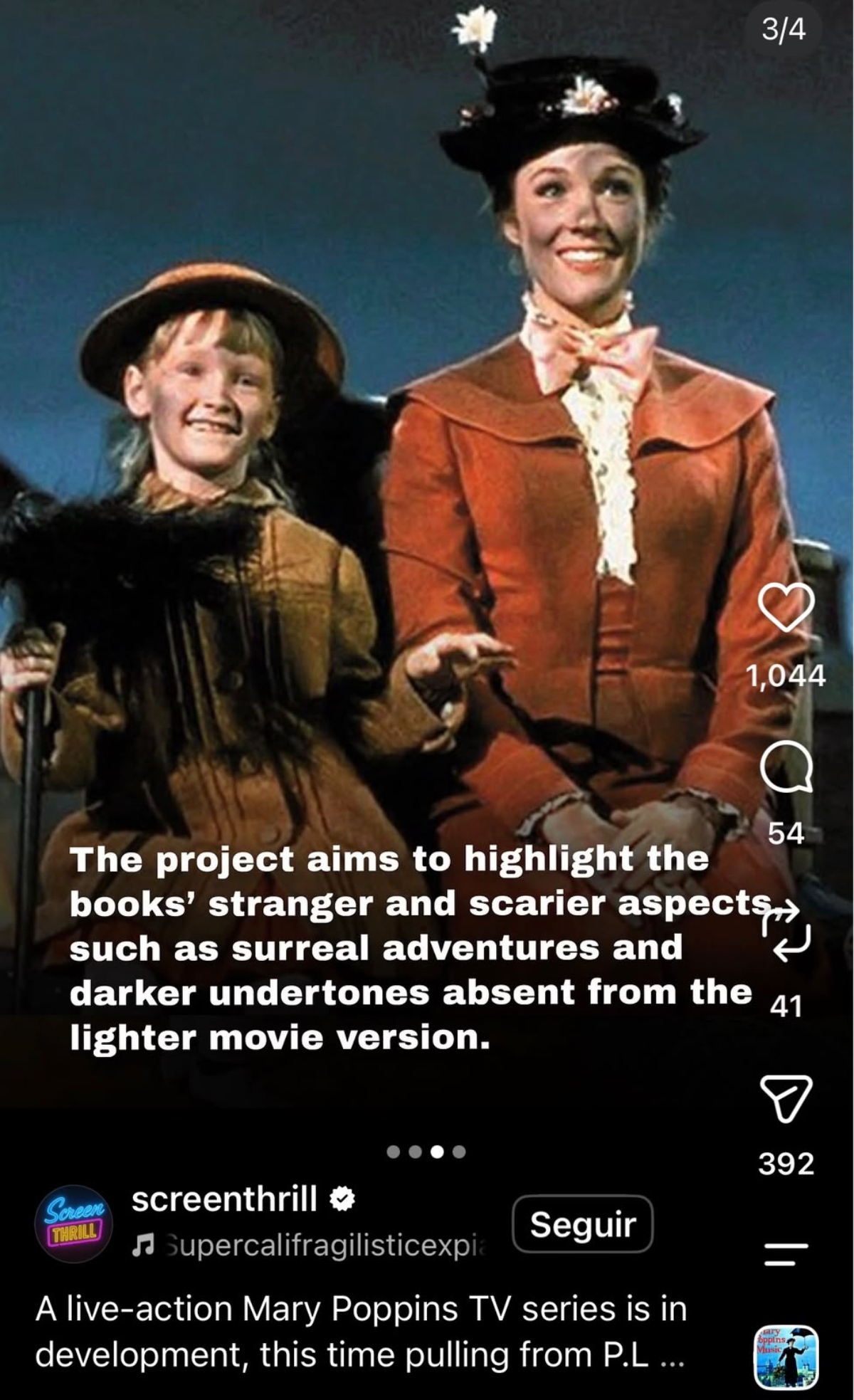 Mary Poppins is coming back as a TV series