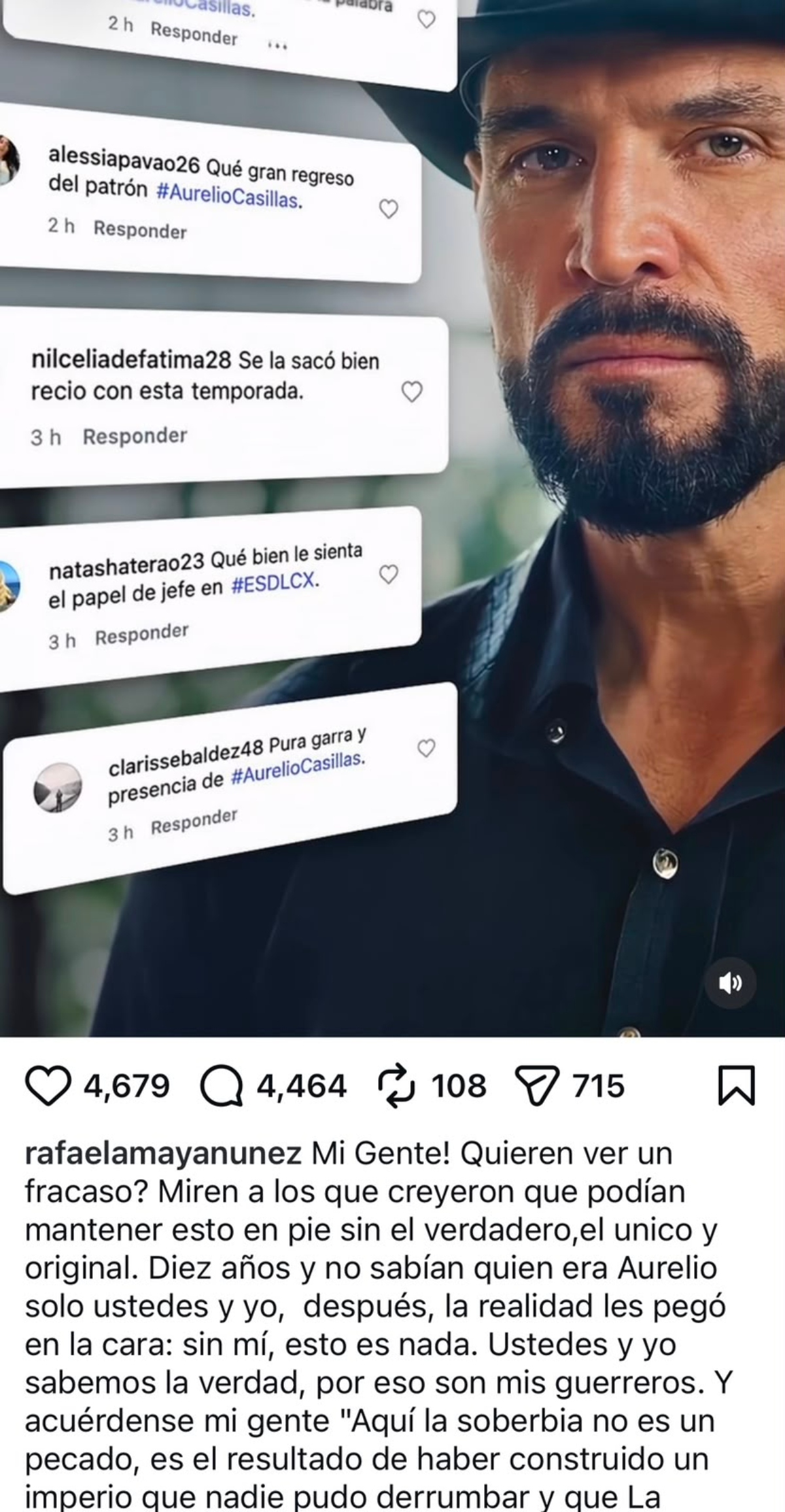 Rafael Amaya con polémico mensaje sobre 'El Señor de los Cielos'