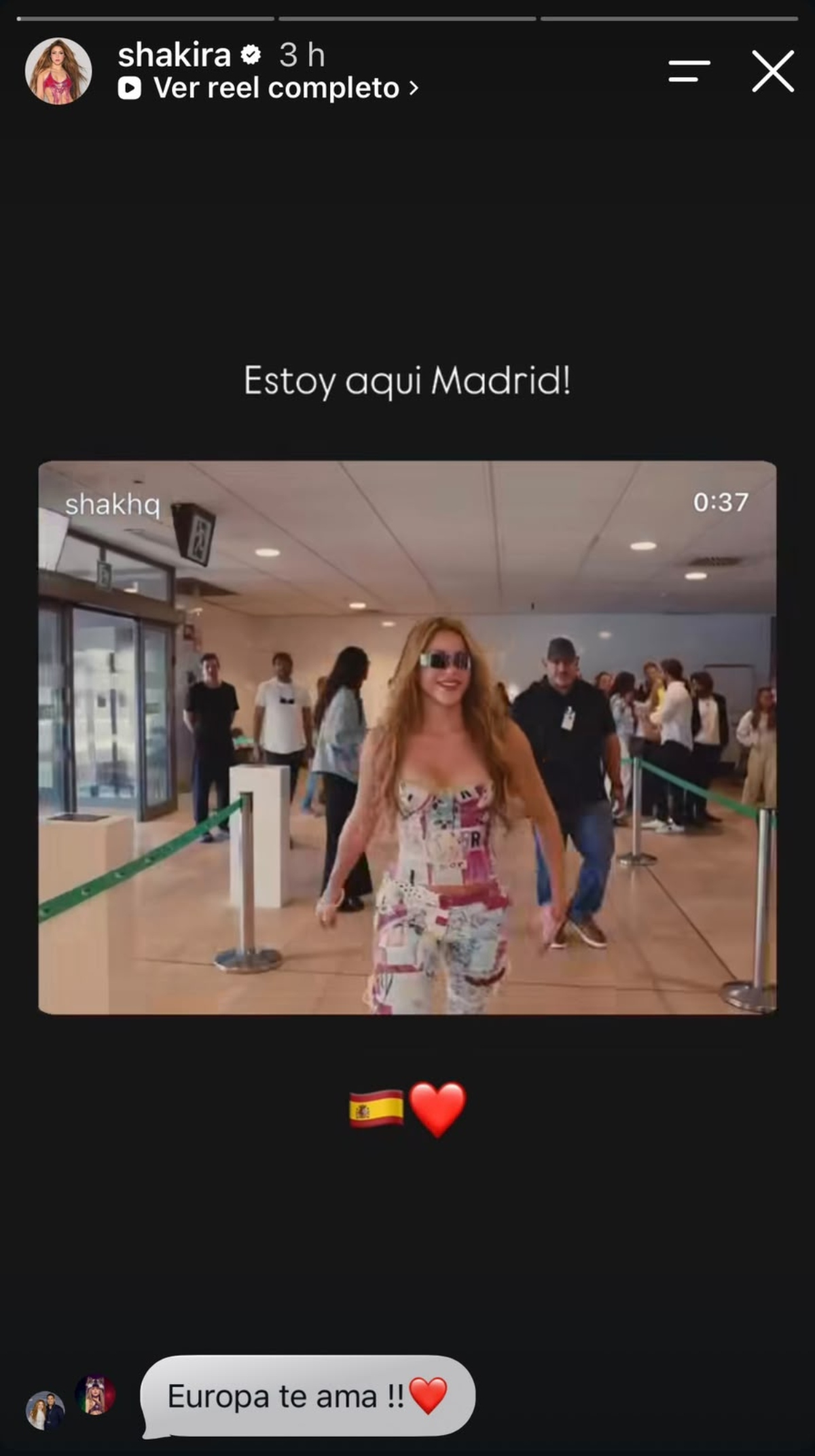 Shakira llega a su residencia de España para finalizar su gira