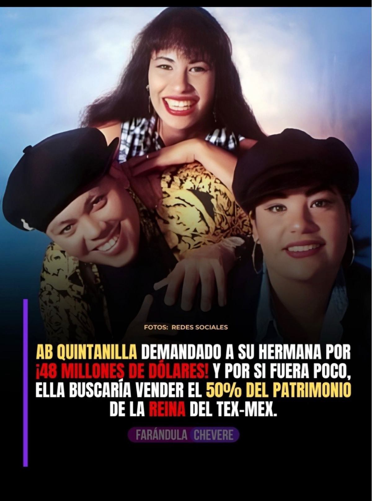 A.B. Quintanilla confirma demanda contra su hermana Suzette