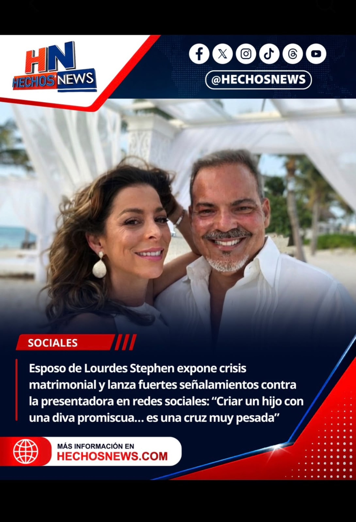 Descubren mensajes esposo de Lourdes Stephen a otras mujeres