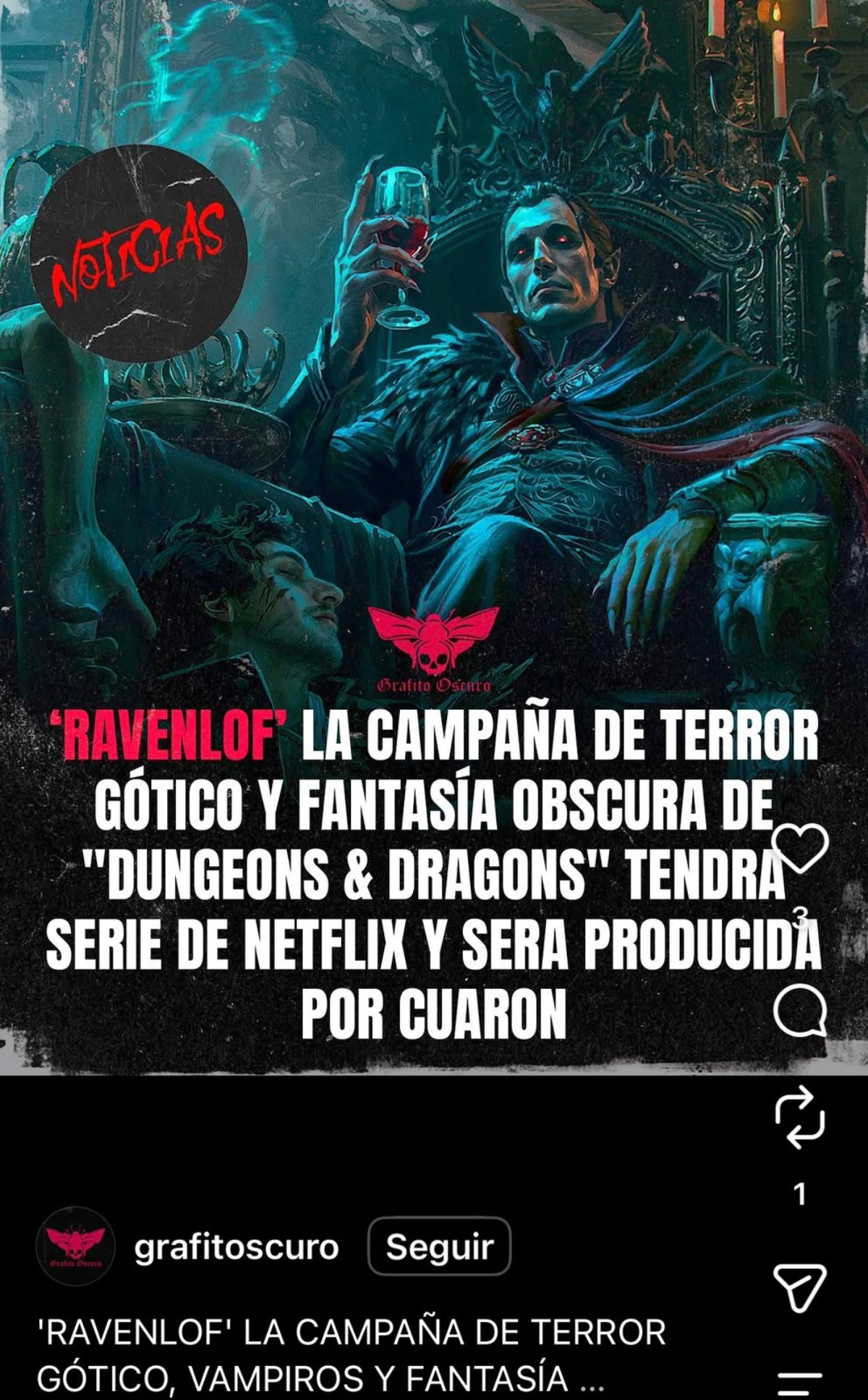 'Ravenloft' es la serie producida por Alfonso Cuarón