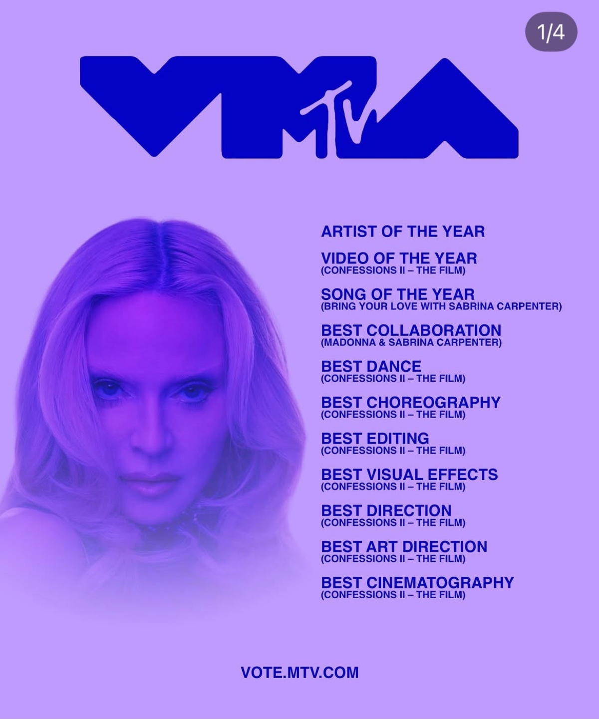 Madonna abrirá la ceremonia de los MTV Video Music Awards este año