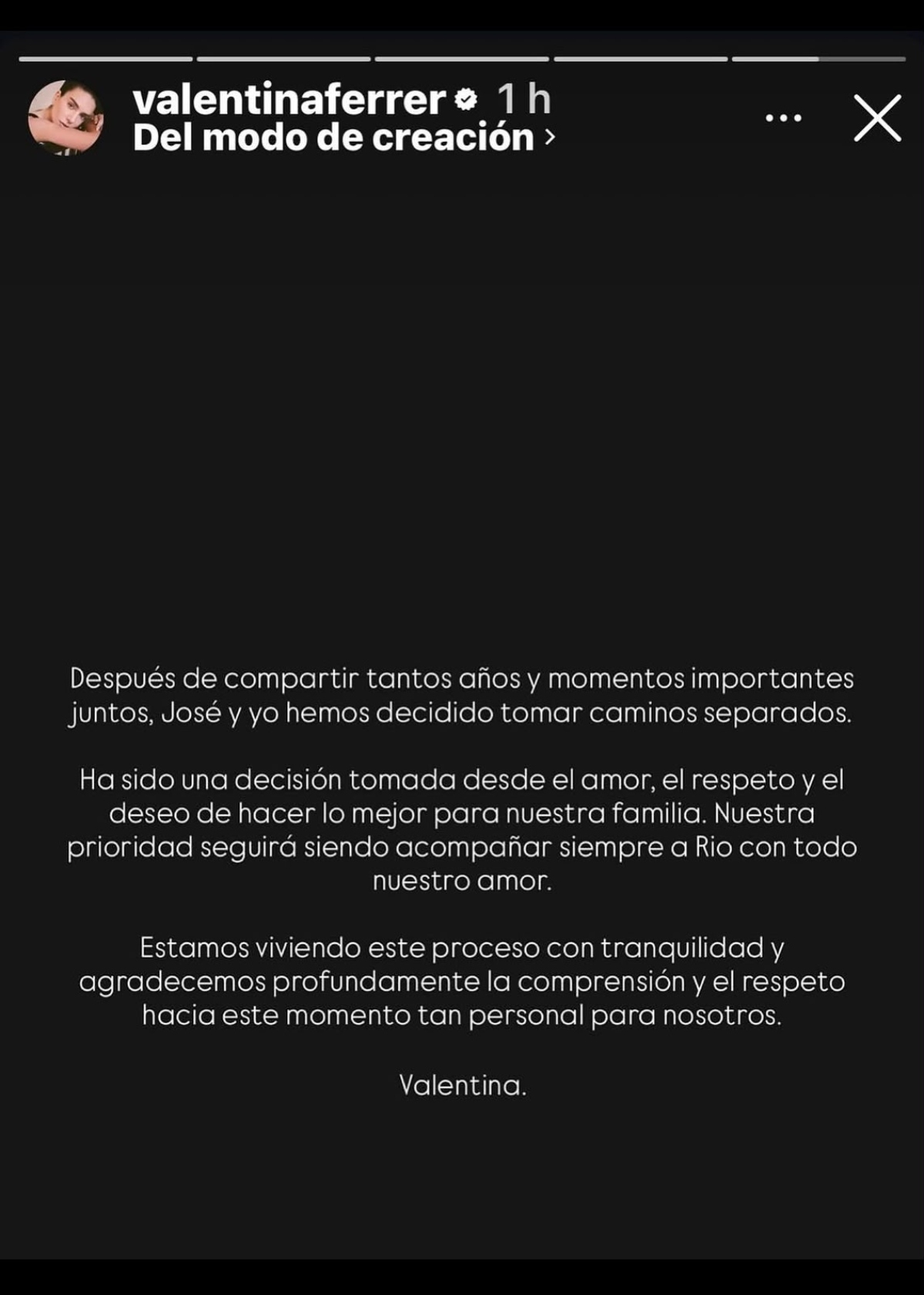 Valentina Ferrer anuncia su separación del cantante J Balvin
