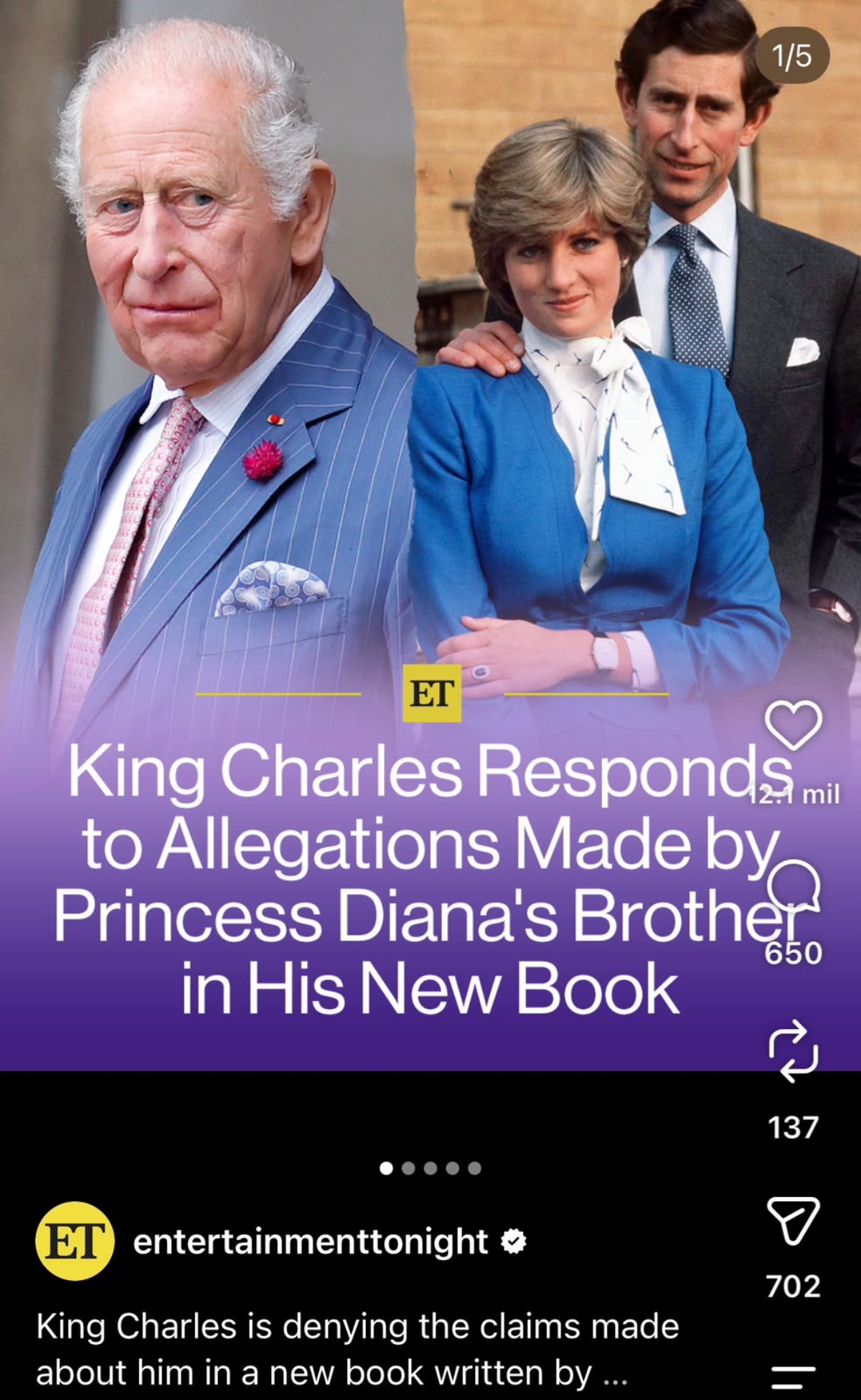 El rey Carlos en polémica tras libro hermano princesa Diana