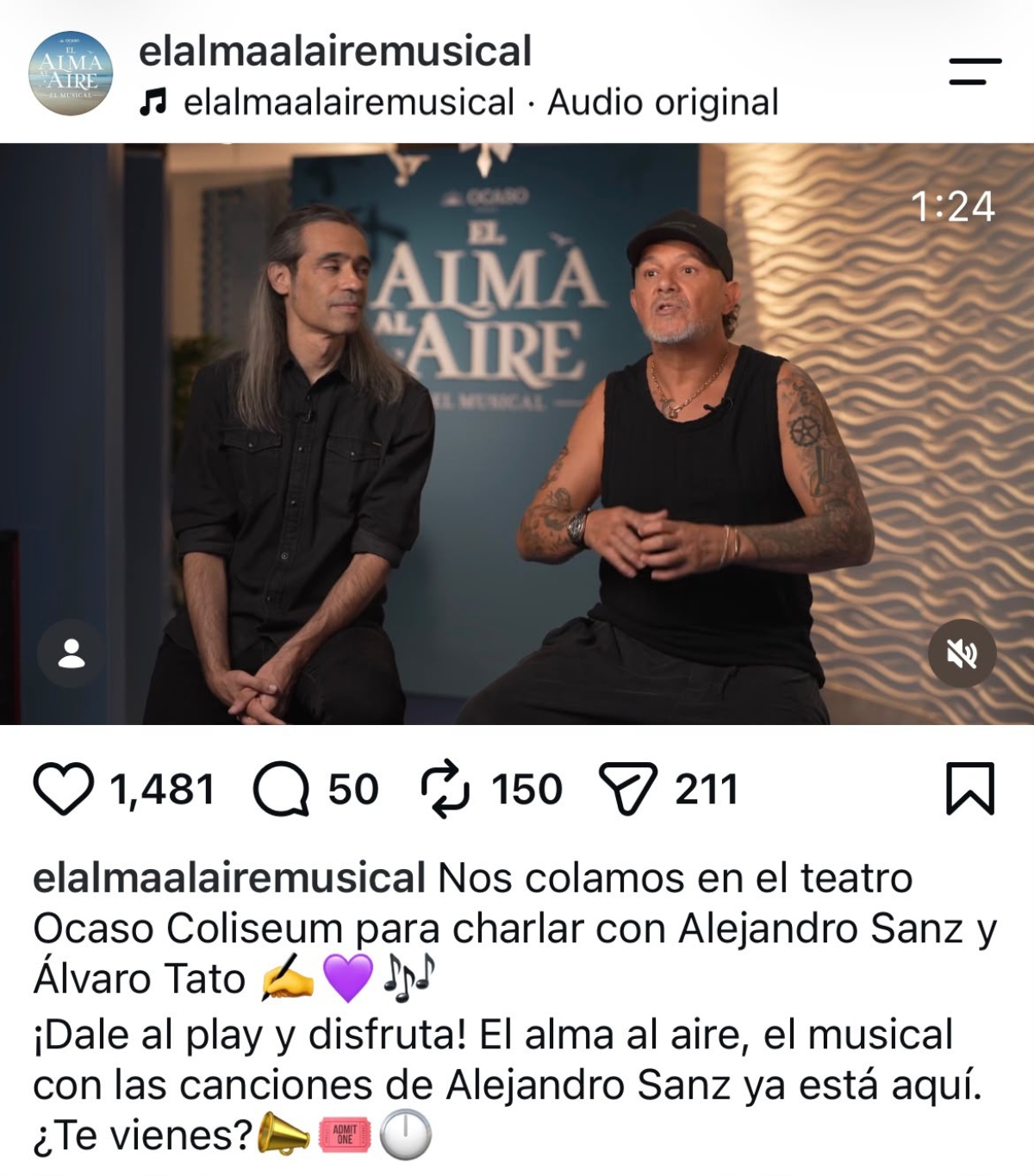 Musical 'El alma al aire' basado en canciones de Alejandro Sanz