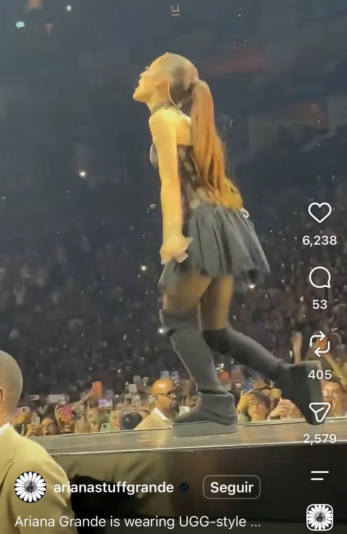 Ariana Grande sufre lesión y cuenta lo que le sucedió 