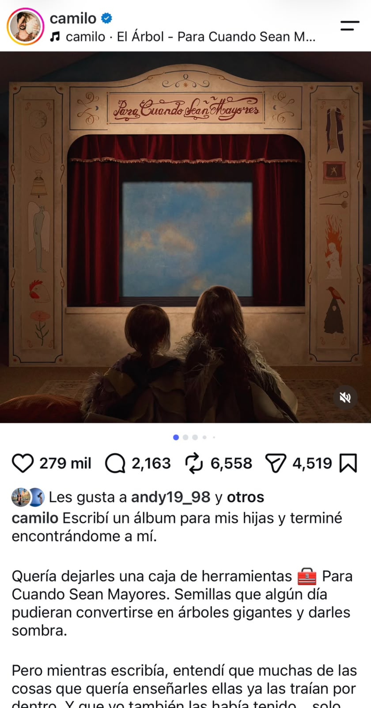 Camilo lanza su nuevo disco 'Para cuando sean mayores'