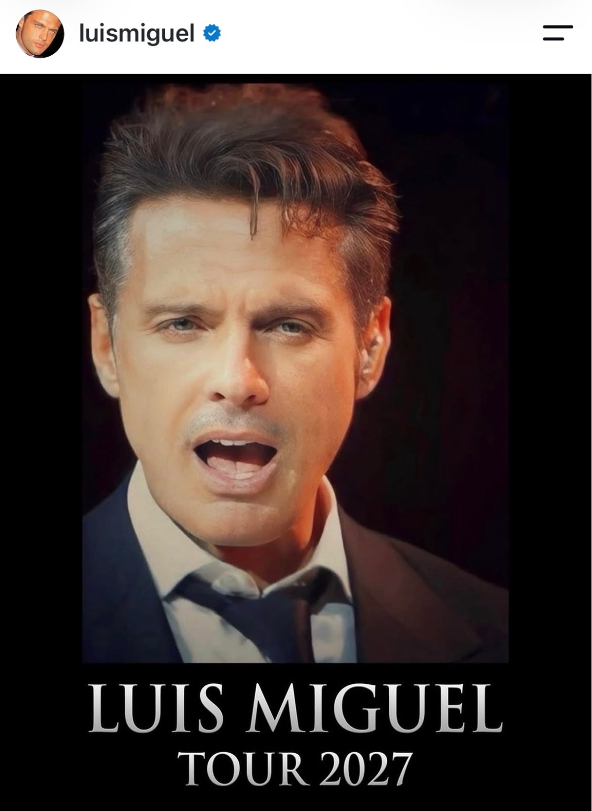 Luis Miguel sorprende y anuncia tour para el 2027